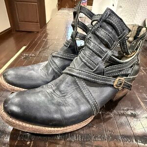 Freebird Genuine Leather Stair Western Ankle Bootie